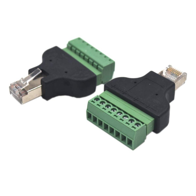 Kework 2 Pack Ethernet RJ45 Male Terminal Block Adapter, Network RJ45 8P8C Cable Extension Bolt Screw Solderless Terminal Connector Plug - Image 5